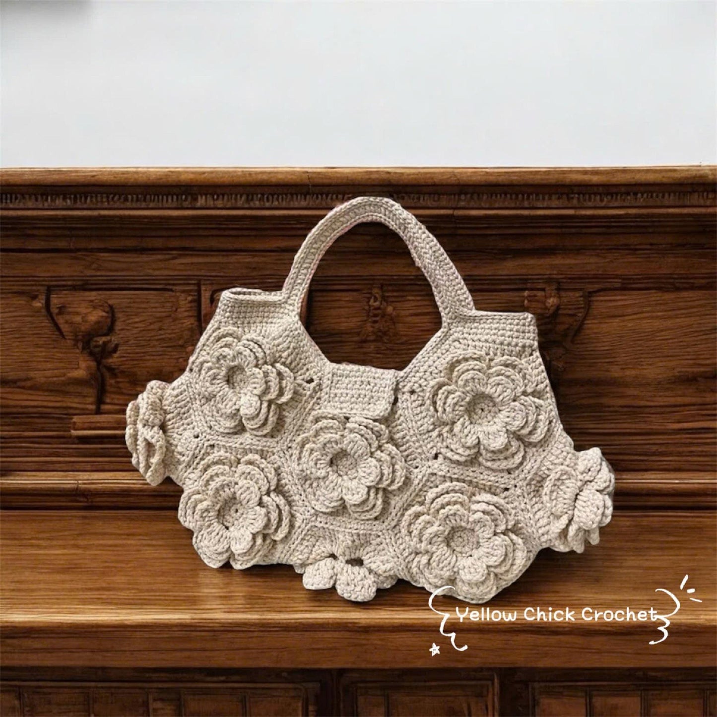 Bloom Flower Crochet Bag, Handcrafted Floral Purse, Custom Colors, Handmade Bag, Mother's Day gift, Gift for her