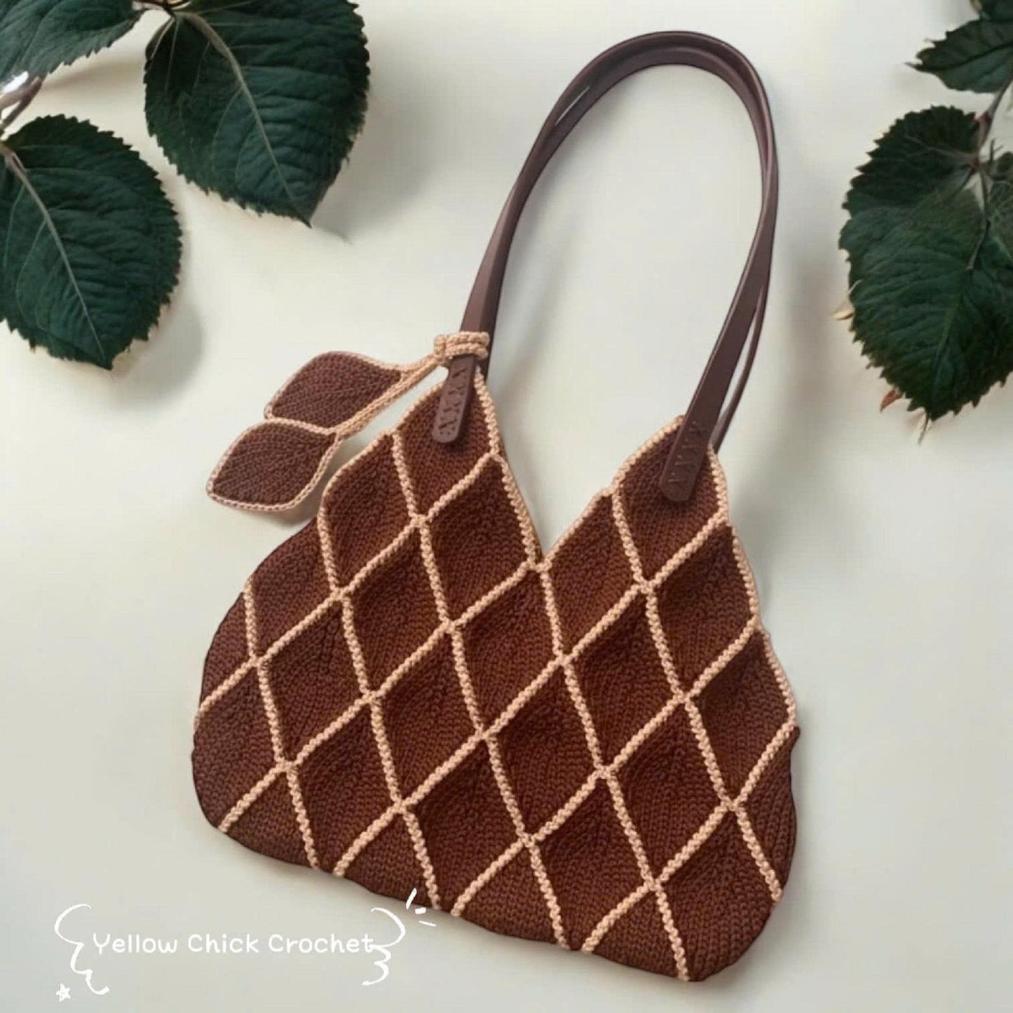 Leaf Crochet Shoulder Bag: Elegant Boho Handbag