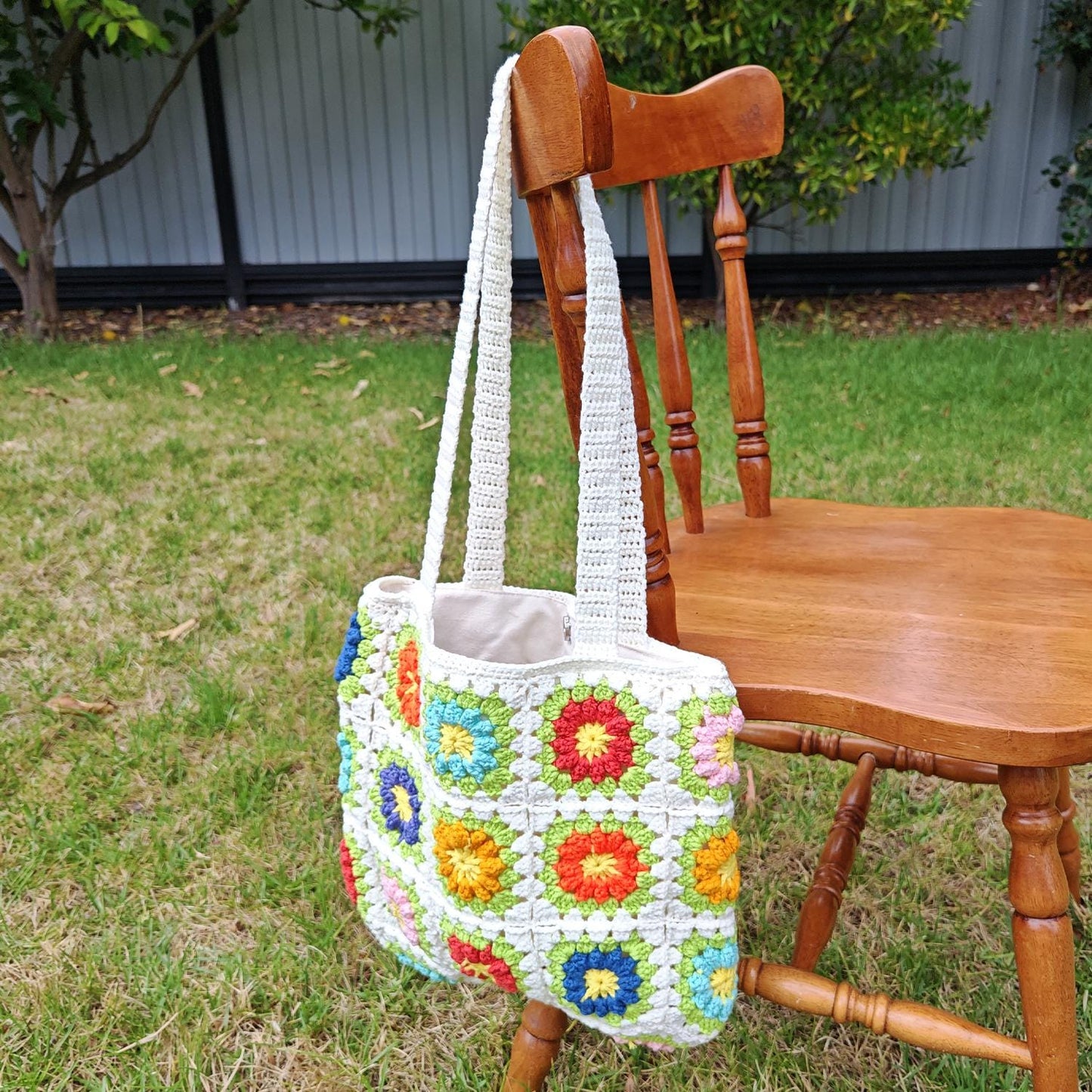Handmade Sunny Garden Crochet Bag, Soft Shoulder Bag &amp; Tote, Gift for Her