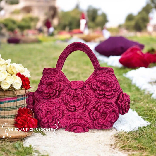 Bloom Flower Crochet Bag, Handcrafted Floral Purse, Custom Colors, Handmade Bag, Mother's Day gift, Gift for her