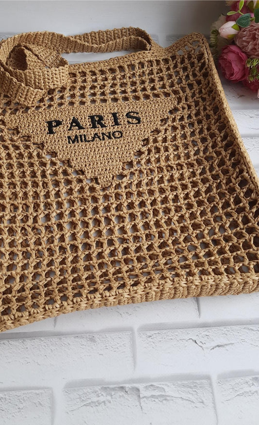 raffia tote bag