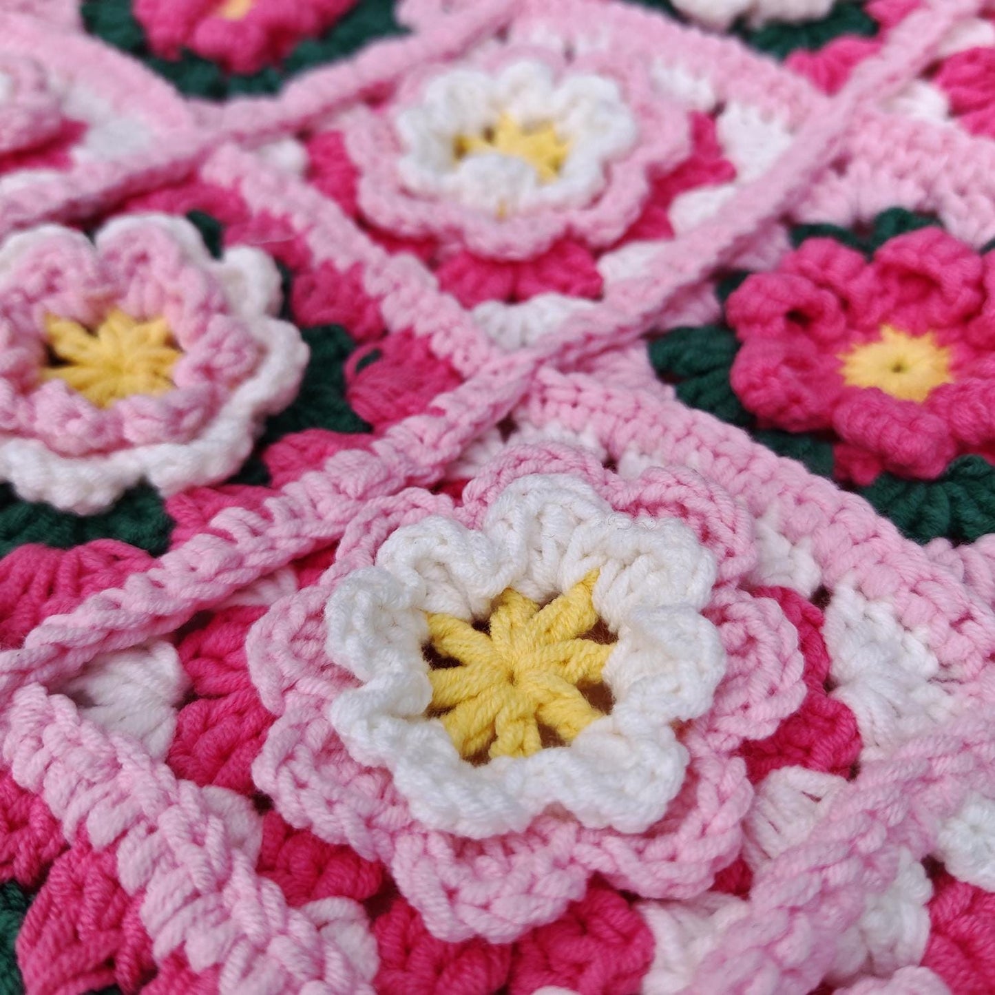 Handmade Camellia Bloom Crochet Tote, Soft Shoulder Bag, Gift for Her